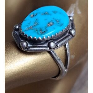 Vintage Navajo Sterling Turquoise Ring Size 6